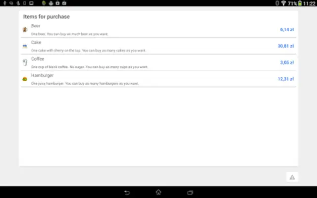 Checkout (In-App Billing v.3) android App screenshot 1