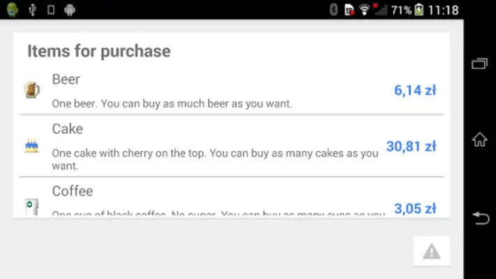 Checkout (In-App Billing v.3) android App screenshot 2